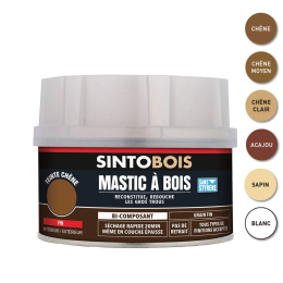 mastic-bois-fin-sintobois-blanc-170ml-pot-33890-sinto|Préparation des supports, traitement des bois