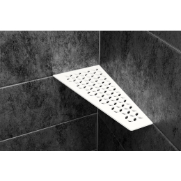 tablette-angle-floral-shelf-e-154x295-alu-struc-blanc-mat|Accessoires salle de bain