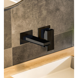mitigeur-lavabo-plaza-mural-encastre-pvd-noir-84pz160-paini|Robinets lavabos et vasques