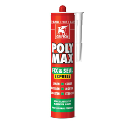 colle-poly-max-fix-seal-express-blanc-cartouche-435g-griffon|Colles et mastics d'étanchéité
