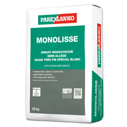 enduit-monocouche-semi-allege-grain-tres-fin-monolisse-bl10-25kg-parex-lanko|Enduit monocouche
